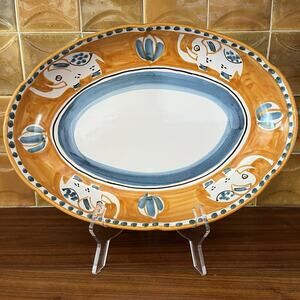 Solimene Vietri Sul Mare Elephant 14" Platter Italian Art Pottery Italy